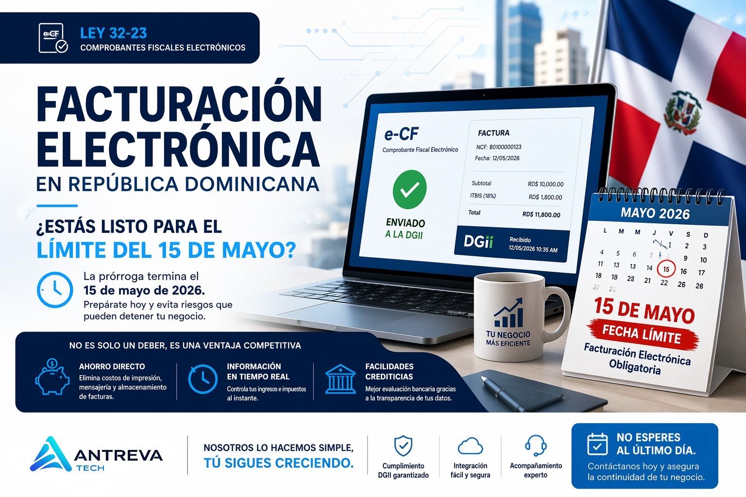 Imagen de portada: Facturación Electrónica en República Dominicana: ¿Estás Listo para el Límite del 15 de Mayo?